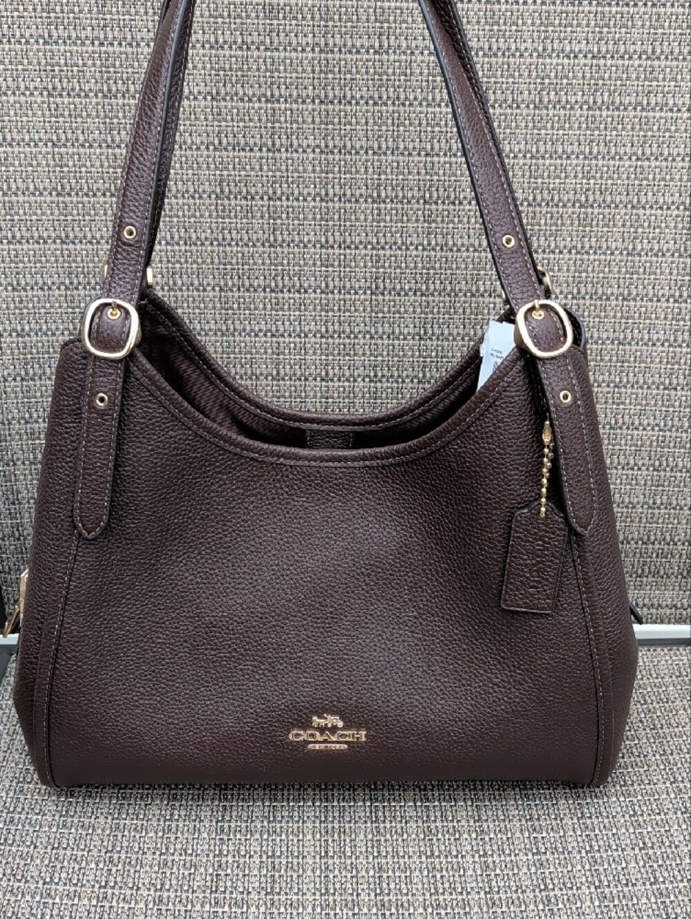 Coach Erin Pebbled Leather Shoulder Bag Maple (CAQ86) NWT - Picture 7 of 12